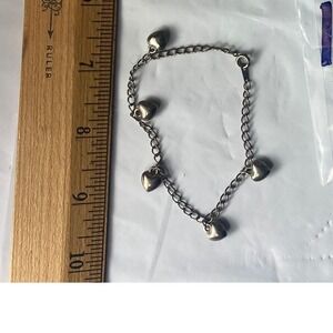 Silver‎ Tone Heart Charm Bracelet Women's Fashion Jewelry